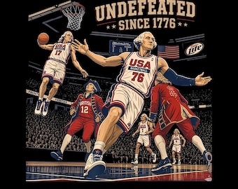 Undefeated Since 1776 America Basketball, 4th of July Png, Independence Day Shirt Design, Patriotic Usa Download