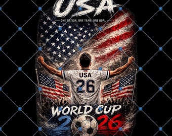 USA World Cup 2026 PNG, Soccer Football Patriotic T-Shirt Design, USA 26 Champion Fan Clipart, Sports Sublimation Digital Download