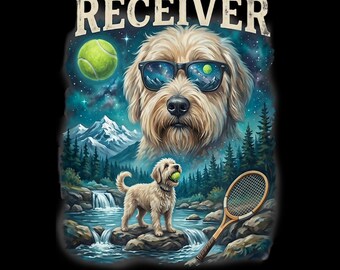 Receiver Tennis Ball Wheaten Terrier PNG, Dog Tennis Player PNG, Wheaten Terrier Lover Gift, Funny Dog Sports Sublimation, Instant Download