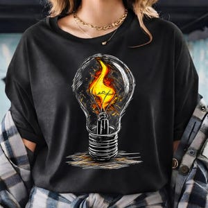 Light Bulb PNG, Creative Idea Sublimation Design, Motivation Shirt Graphic, Inventor PNG, DTF Transfer, Printable Digital Download