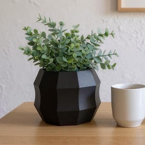 Blumentopf Geometrisch | Übertopf Modern Eckig | Design Pflanzkübel Dekagon | Tischdeko Wohnzimmer | Pflanzen Zubehör