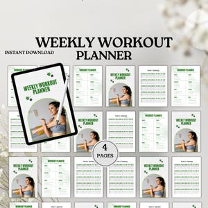 Weekly Workout Planner | Fitness Schedule & Exercise Tracker | Weekly Meal Organizer | Efficient Training Log | Weekly Workout Planner