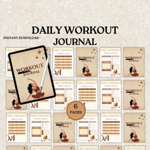 Workout Journal | Exercise Log and Fitness Tracker | Daily Training Planner | Muscle Building Progress Diary | Fitness Planner Gym Checklist