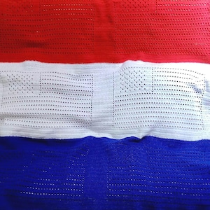Patroon voor filetgehaakte deken met Amerikaanse vlag Afghaanse deken