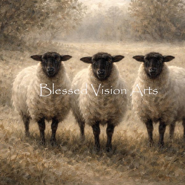 Blackface Sheep Wall Art, Painterly Animal Print, Neutral Farmhouse Decor, Rustic  Artwork, Digital Download”