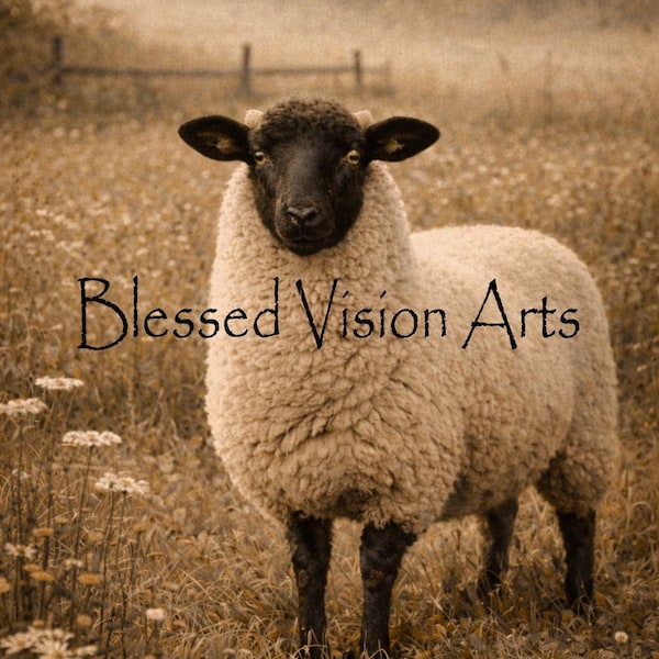 Vintage Black Faced Sheep Print, Rustic Farmhouse Wall Art (Digital Download)