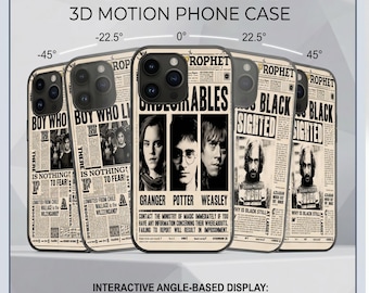 Cover per telefono lenticolare 3D da mago / Cover con immagine magica che cambia da manifesto di ricercato