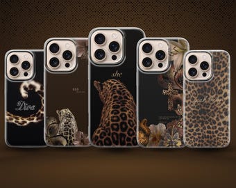 Y2K Star Girl Phone Case – Leopard Print Design for iPhone, Samsung & Pixel