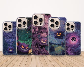 Custodia protettiva in TPU per telefono in stile Notte Stellata di Gengar