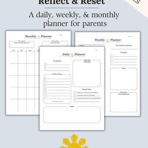 Busy Mom Planner, Gentle Parent Planner, Daily, Weekly, Monthly Printable (Digital Download), ADHD Daily Planner