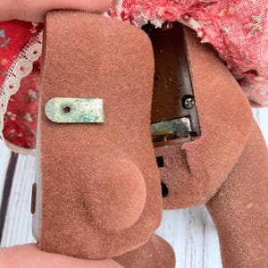 Vintage Sylvanian Families TOMY Brown Bear Mother Figure Red Floral Dress HTF image 11