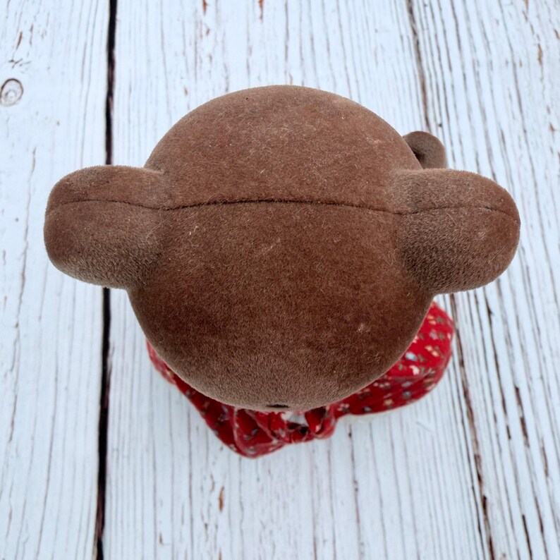 Vintage Sylvanian Families TOMY Brown Bear Mother Figure Red Floral Dress HTF image 18