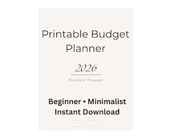 Planner di budget stampabile / Budget mensile per principianti / Planner finanziario minimalista / Quaderno di lavoro per budget non datato / Download immediato
