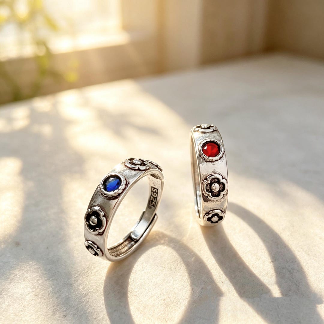 Howl's Moving Castle Couple Ring Set, Sterling Silver 925