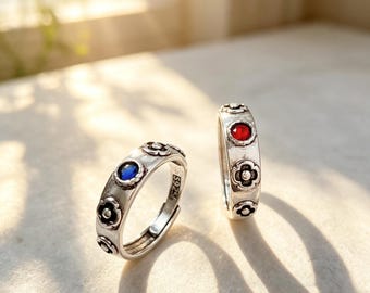 Anillos de pareja inspirados en El castillo ambulante de Howl, anillos ajustables de plata de ley 925, anillos a juego inspirados en Howl y Sophie, joyería de anime.