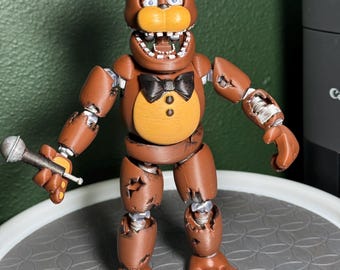 FNAF2 Withered Freddie ispirato al cartone animato flessibile-articolato-agitante-stampato in 3D