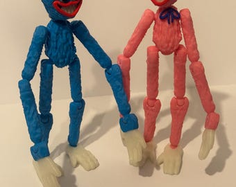 Gelenk Huggy Wuggy & Kissy Missy Figuren | 8" Posable Sammlerstücke (Glow in Dark)