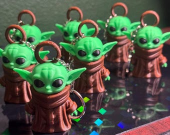 Portachiavi ispirato a Baby Yoda/ Stile da collezione ispirato a Star Wars /