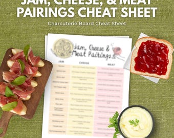 Jam Cheese Meat Pairings Cheat Sheet | Charcuterie Board Guide (PDF Download)