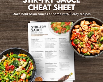Stir Fry Sauce Cheat Sheet Printable PDF | 9 Homemade Asian Sauce Recipes for Quick Meals