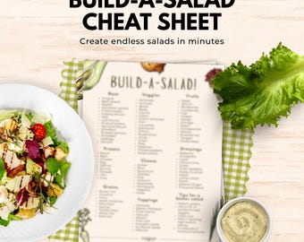 Build-A-Salad Cheat Sheet | Healthy Meal Planning Guide (PDF Download)