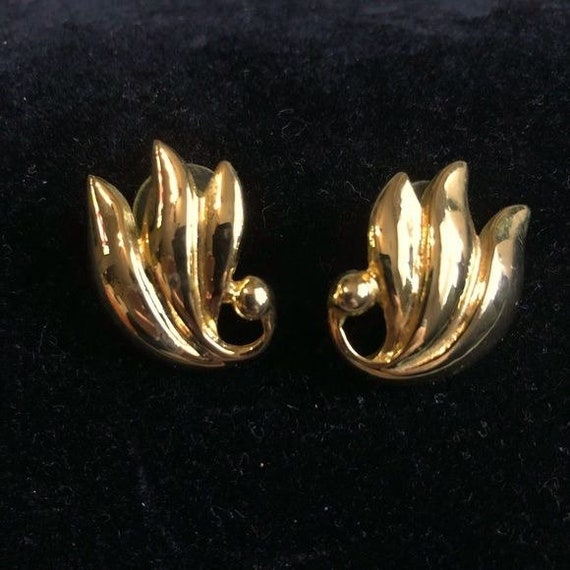 Vintage Paolo Gucci Gold Tone Earrings - Etsy