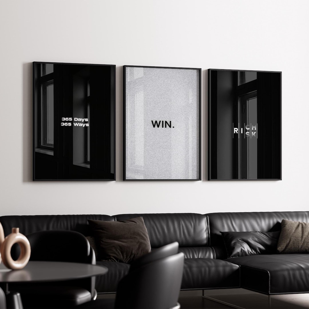 Motivational Wall Art Set of 3, Entrepreneur Office Decor, Success ...