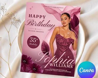 Pastoral Birthday Flyer Template, First Lady Birthday, Editable Canva Church Flyer, Pastor Appreciation Celebration, Pastor Wife Birthday