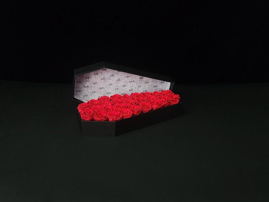 Red Roses Vail Raven Vampire Vail: Preserved Red Rose Coffin Centerpiece | Gothic Home ...