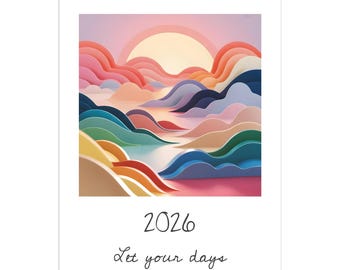 2026 Abstract Landscape Wall Calendar | Modern Art Decor