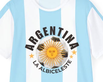 Argentina Soccer Jersey "La Albiceleste" Football Shirt Retro Vintage Style Fan Gear Moisture Wicking Sports Tee International Fan Gift