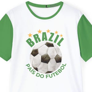 "Brasilien Fußball Trikot ""Pais do Futebol"" Fußball Trikot Retro Vintage Style Fan Ausrüstung Feuchtigkeitstransport Sport Tee International Fan Geschenk." Bild 1