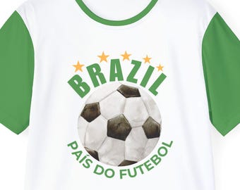 "Brasilien Fußball Trikot ""Pais do Futebol"" Fußball Trikot Retro Vintage Style Fan Ausrüstung Feuchtigkeitstransport Sport Tee International Fan Geschenk."