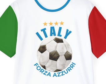 Italien Fußball Trikot "Forza Azzurri" Fußballtrikot Retro Vintage Stil Fan Ausrüstung Feuchtigkeitstransport Sport Tee Internationales Fan Geschenk