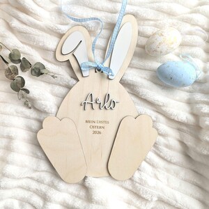 Personalized Easter Bunny Footprint Keepsake | Baby's First Easter image 2