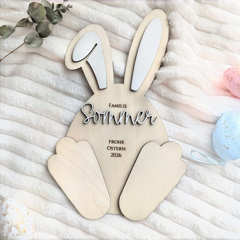 Personalized Easter Bunny Footprint Keepsake | Baby's First Easter image 5