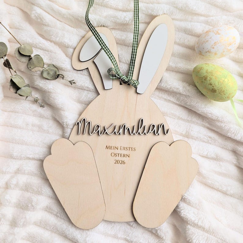 Personalized Easter Bunny Footprint Keepsake | Baby's First Easter image 6