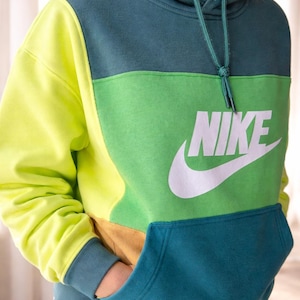 Nike block patch upcycled hoodie