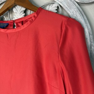 Pendleton Womens Red/Orange Long Sleeve Round Neck Blouse Top Petite 4 EUC image 2