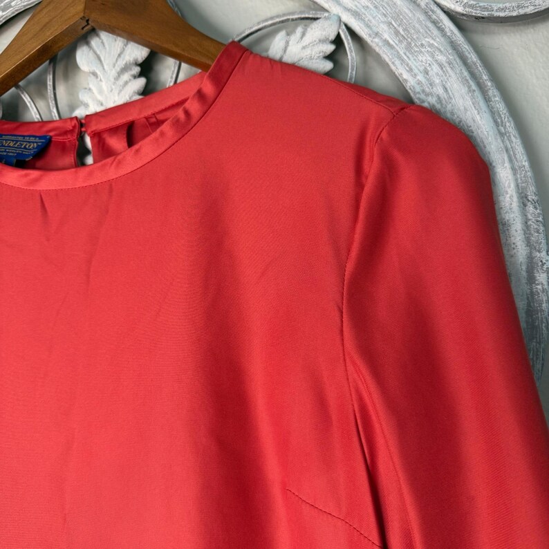 Pendleton Womens Red/Orange Long Sleeve Round Neck Blouse Top Petite 4 EUC image 2