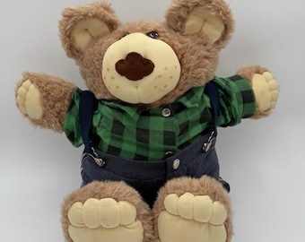 Furskins Farrel Teddy Bear Xavier Roberts Plush 1984 Suspenders 22" VTG