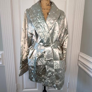 satin quilted dressing gown Satin Quilted Long Bathrobe