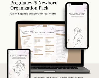 Pacchetto digitale per l'organizzazione della gravidanza e del neonato / Baby Planner, Checklist e Monitoraggio del sonno