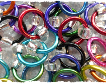 Ringlets stitch markers "Multi Shiny" / ring stitch markers for knitting / snag free knitting stitch markers / snagless stitch marker rings