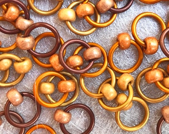 Limited Edition Ringlets "Spice" stitch markers / ring stitch markers for knitting / snag free knitting stitch markers / snagless