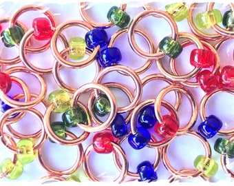 Ringlets stitch markers "Copper Splendor" / ring stitch markers for knitting / snag free knitting stitch markers / snagless stitch markers