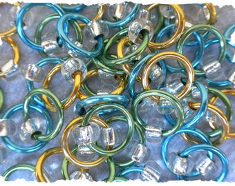 Ringlets stitch markers "Meadow" / ring stitch markers for knitting / snag free knitting stitch markers / snagless stitch marker rings