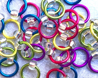 Ringlets "Tropical" stitch markers, ring markers, knitting markers, snag free, dangle free