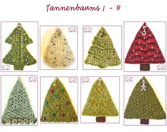 All the Tannenbaums knitting pattern / Christmas Tree ornaments appliques decorations knitting patterns PDF INSTANT DOWNLOAD