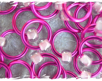 Ringlets stitch markers "Hot Pink" / snag free knitting stitch markers / ring markers / round markers / stitch marker rings / snagless